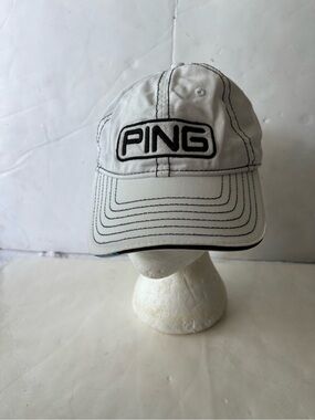 PING White baseball Cap with Black Embroidered Logo
